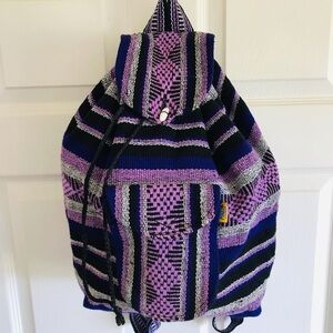 Pinzon Boho Aztec Purple Beach Backpack
